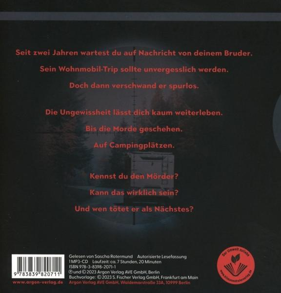 Buchcover mit deutschem Text. Text beschreibt ein Mysterium um das Verschwinden eines Bruders.