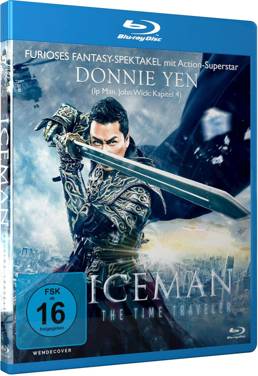 Blu-ray-Disc-Cover eines Films mit Donnie Yen mit Schwert, Rüstung und einem Hubschrauber.
