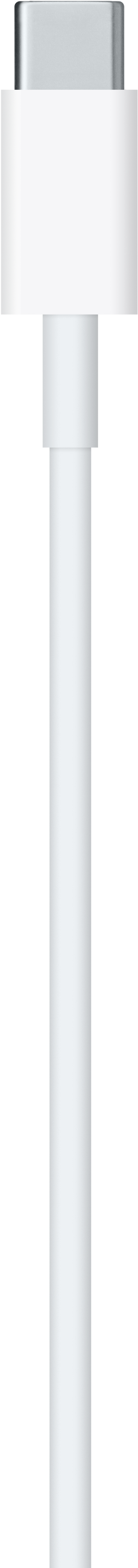 Câble de chargement blanc. Il s'agit d'un long câble blanc avec une partie supérieure rectangulaire.