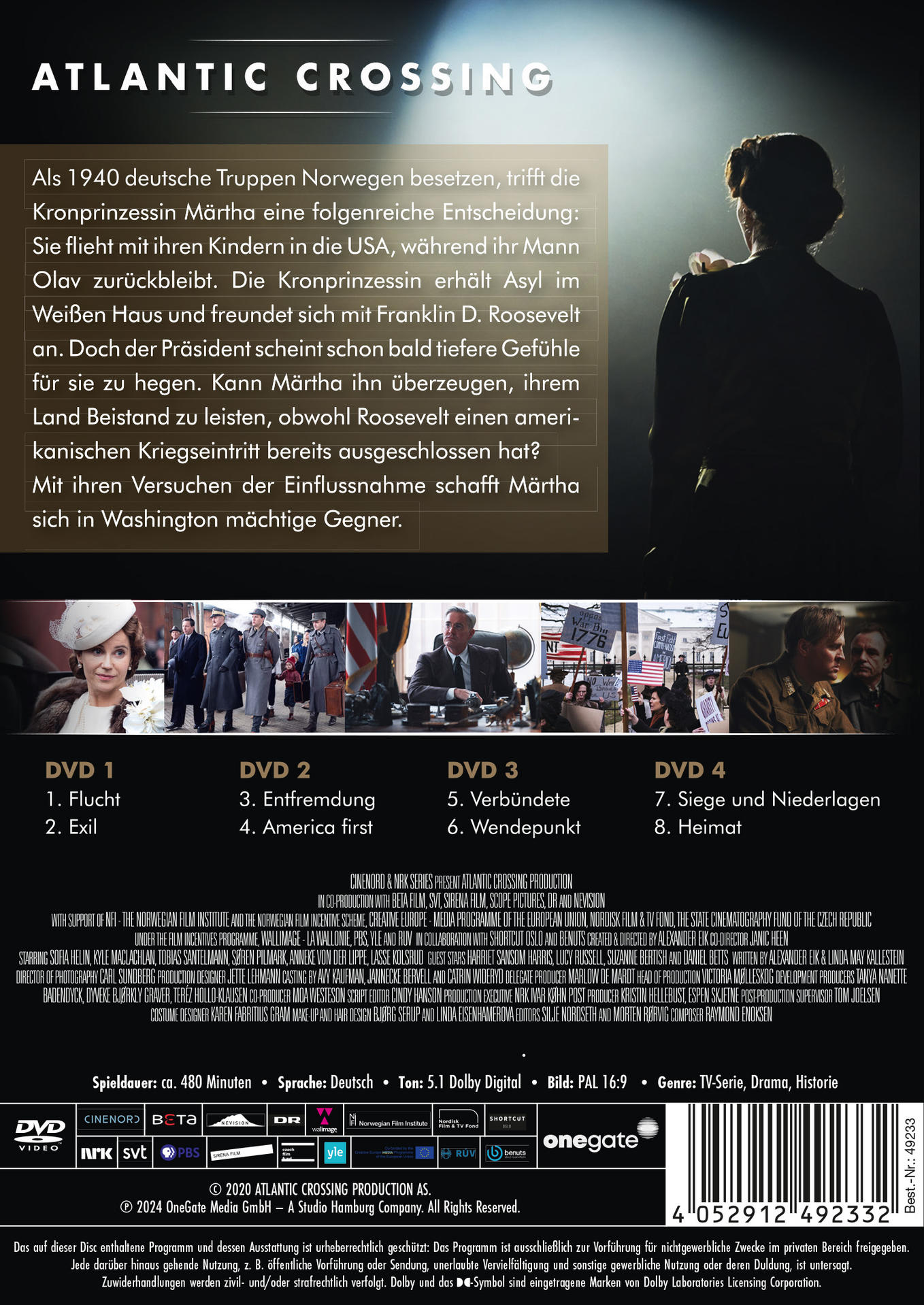 Rückseite einer DVD mit Text und Bildern zu einem Film.