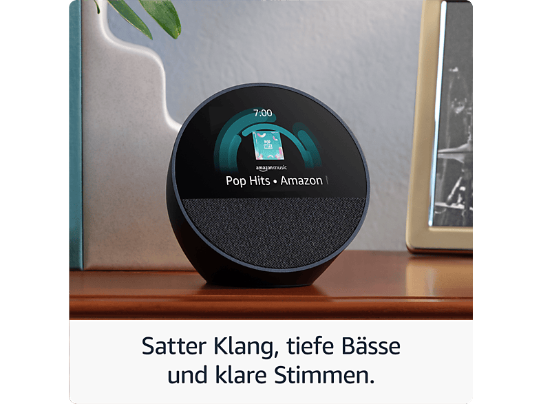 Amazon Echo Spot (2024) with Smart Clock Alexa, Black; Sprachgesteuerter Lautsprecher — Foto 4 von 5