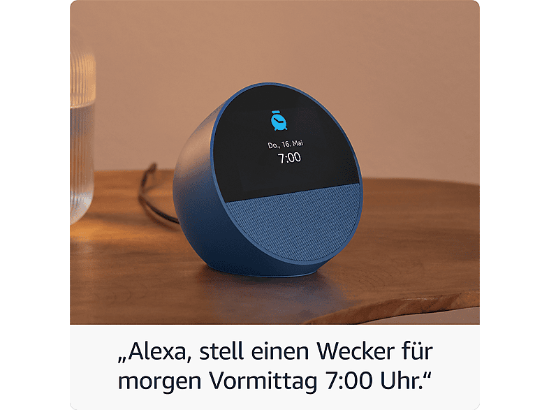 Amazon Echo Spot (2024) with Smart Clock Alexa, White; Sprachgesteuerter Lautsprecher — Foto 5 von 5