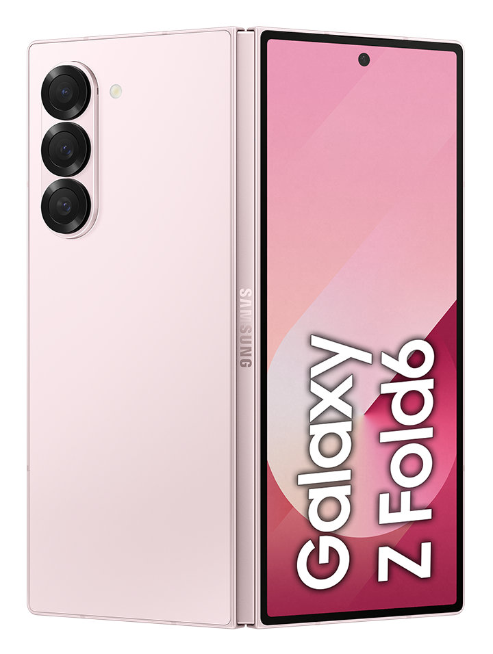 Różowy telefon Samsung Galaxy Z Fold6.