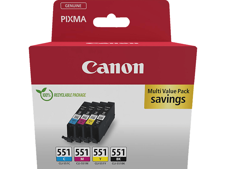 CANON CLI-551 Tintenpatrone Cyan, Magenta, Gelb, Schwarz Image