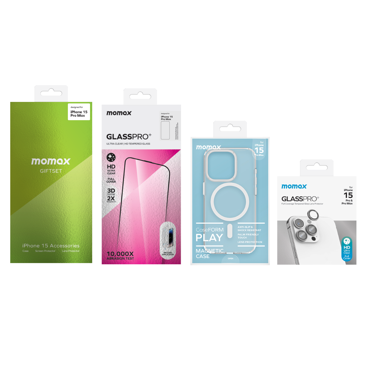 MOMAX MXAP23XLTGS iPhone 15 Pro Max Bundle Set (Kılıf+Ekran+Lens