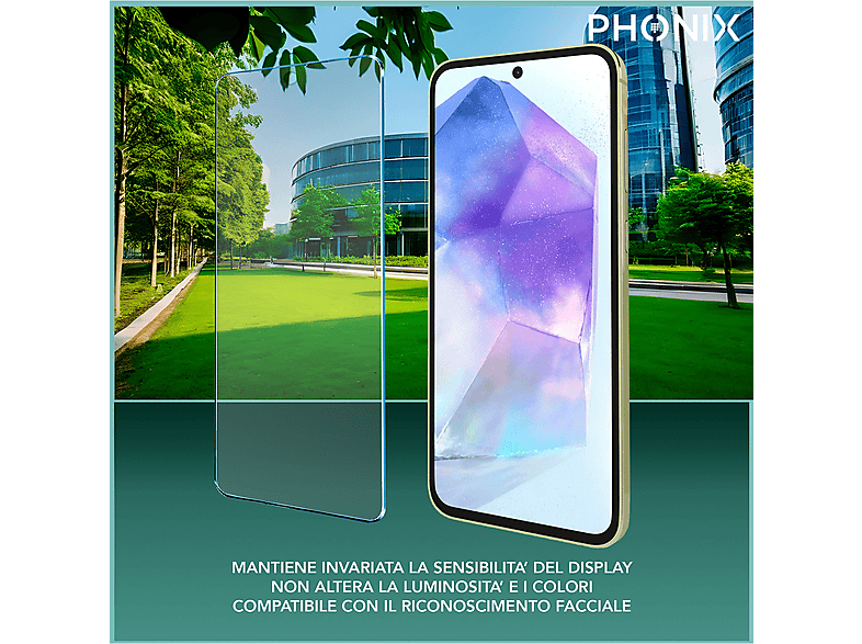 Didisky Pellicola In Vetro Temperato Per Samsung Galaxy A55 5G - 2 Pezzi, Trasparente, 9H, Anti-impronta
