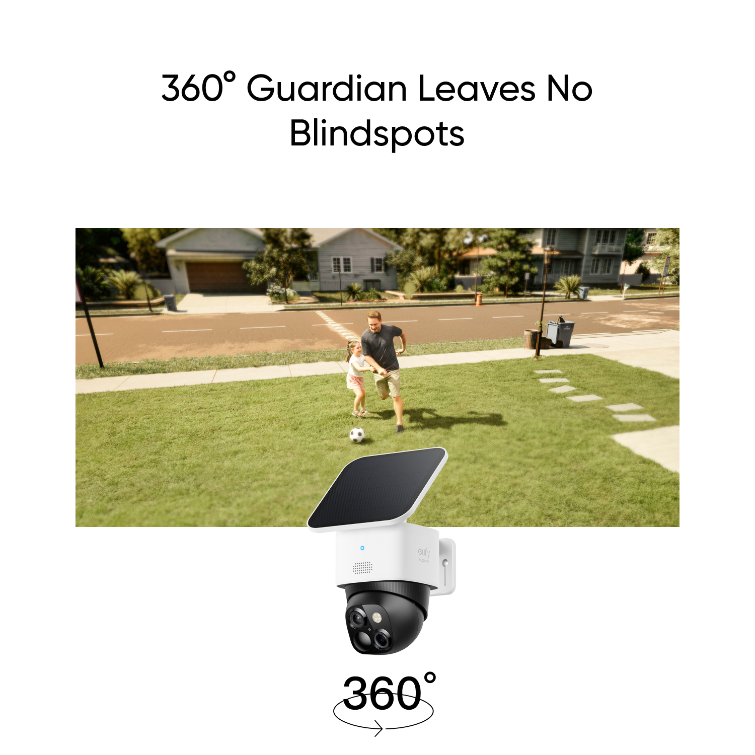 A security camera with a lawn and people playing soccer.