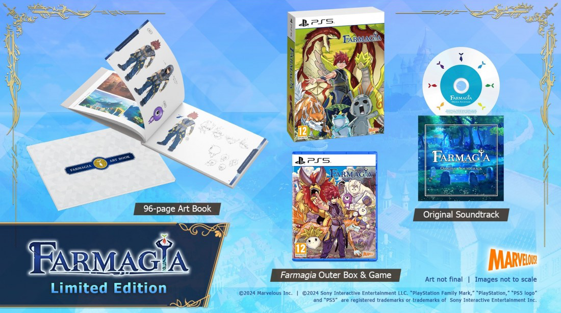 Farmagia Edición Limitada, caja con juego, libro de arte y banda sonora.