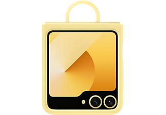 SAMSUNG Galaxy Z Flip 6 Yüzüklü Silikon Telefon Kılıfı Sarı