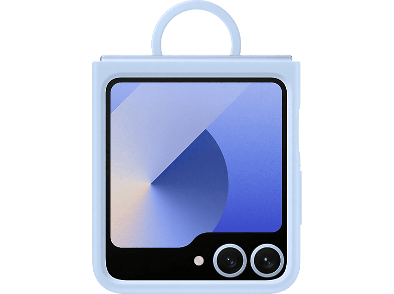 SAMSUNG Galaxy Z Flip 6 Yüzüklü Silikon Telefon Kılıfı Mavi