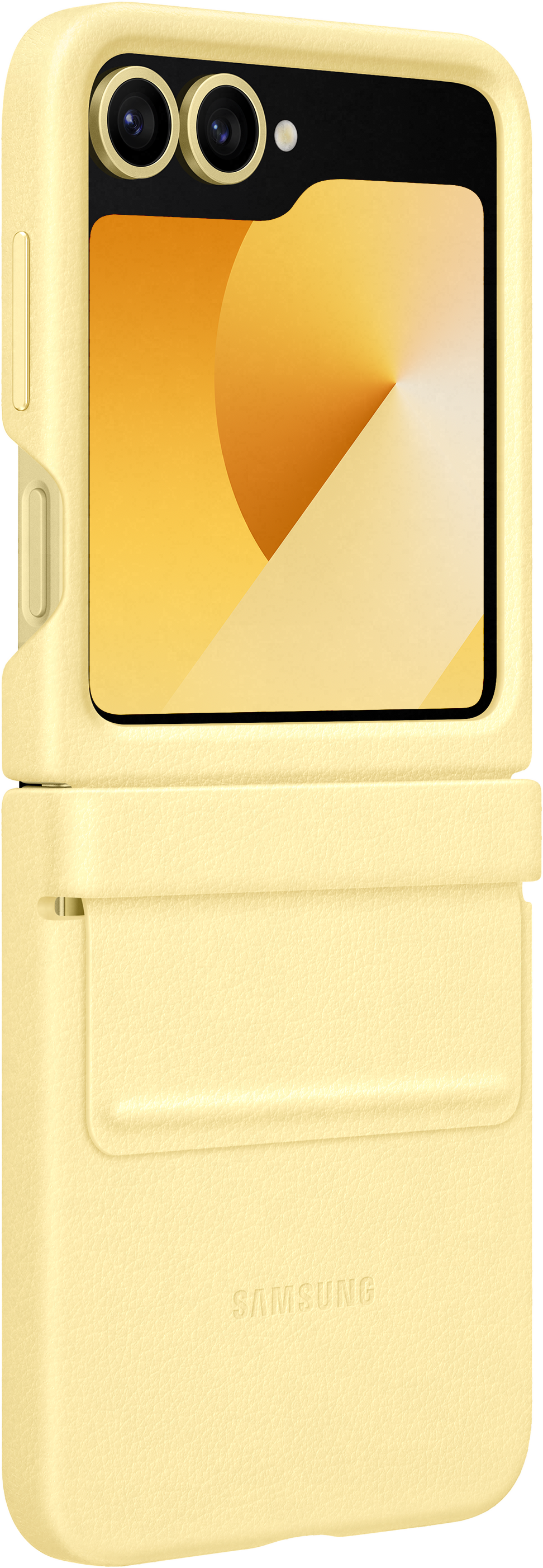 SAMSUNG Galaxy Flip6 bőr hátlap, sárga (EF-VF741PYEGWW)