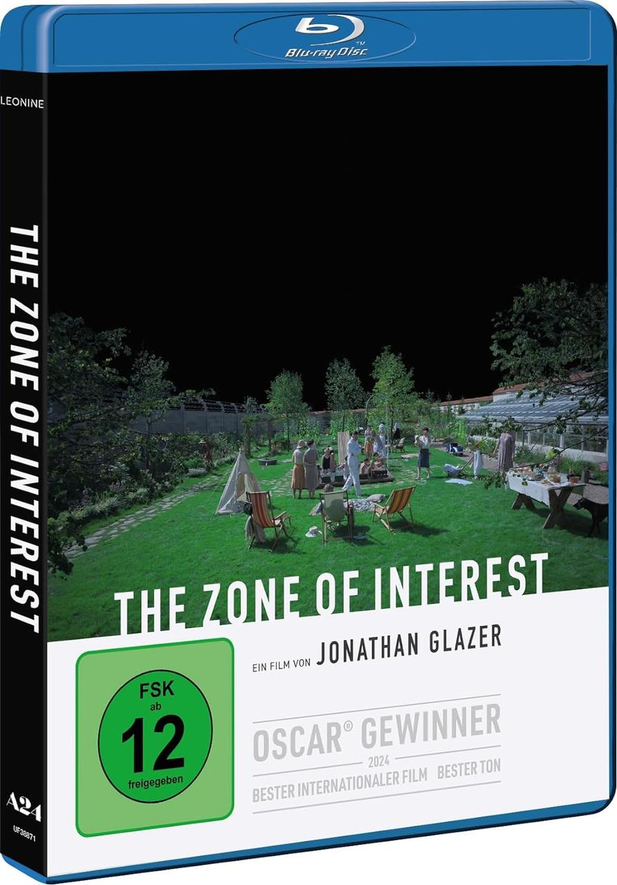 Blu-ray-Hülle des Films "The Zone of Interest" mit grünem Bewertungssiegel.