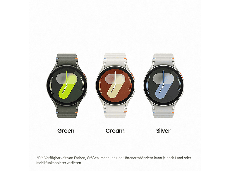 SAMSUNG Galaxy Watch7 BT 44 mm Smartwatch Aluminium Nitrilkautschuk, 85-130 mm, Silver
