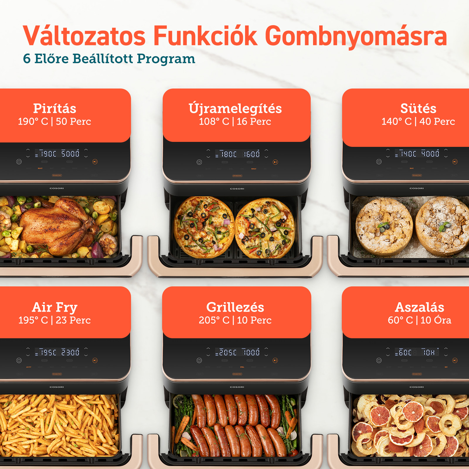 Fekete kávéfőzőgép egy fehér asztalon. A kávéfőző be van kapcsolva.