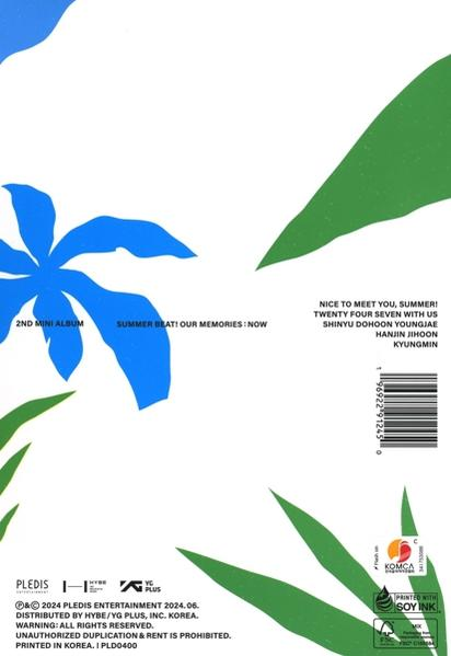 Albumcover mit blauer Blume, grünen Blättern und Text: Summer Beat.