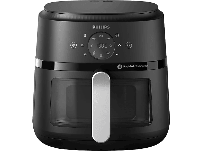 Freidora de aire – Philips Airfryer NA231/00, Con ventana, 6.2 L, 1700W, Tecnología Exclusiva RApidAir