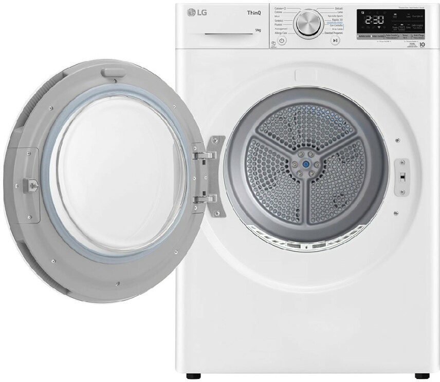Suszarka LG RC90V5AV6N Pompa ciepła DUAL Inverter Biały 9 kg