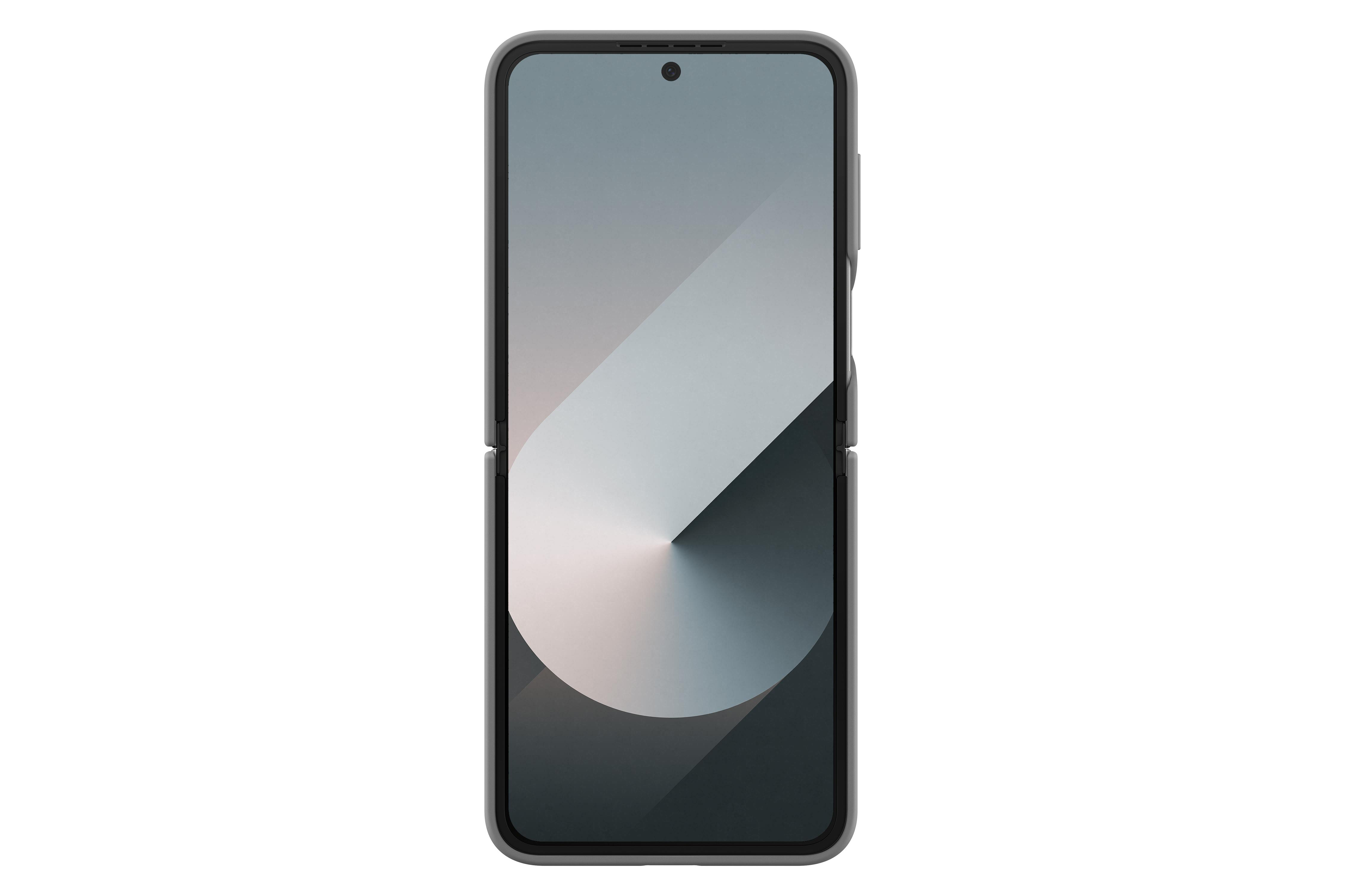 Faltbares Smartphone. Der Bildschirm zeigt einen Farbverlauf. Das Telefon ist offen.