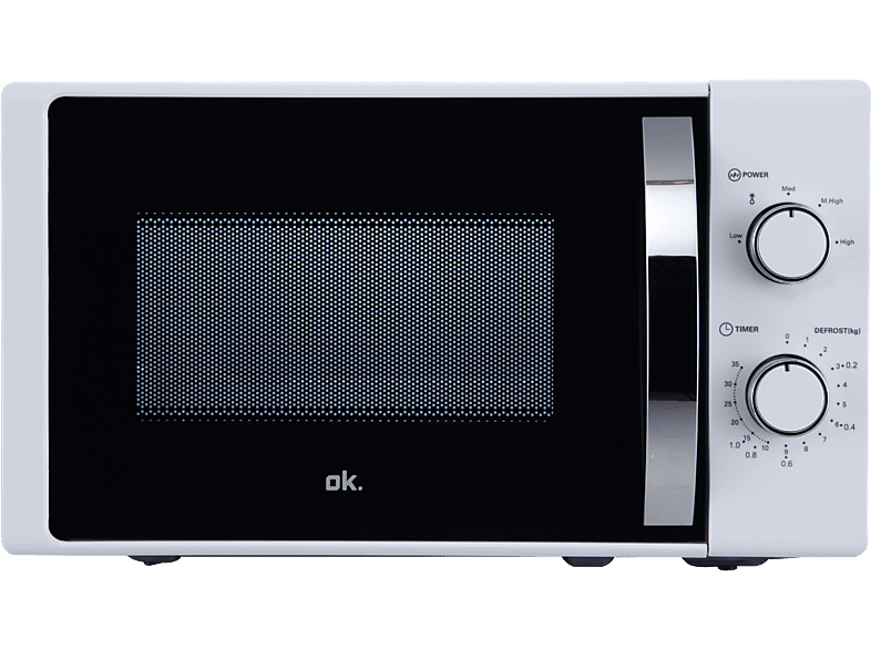 REACONDICIONADO Seminuevo Bueno Microondas - OK OMW 2024-3 W, 700 5 Niveles de Potencia, 20 l, Control Mecánico, Blanco
