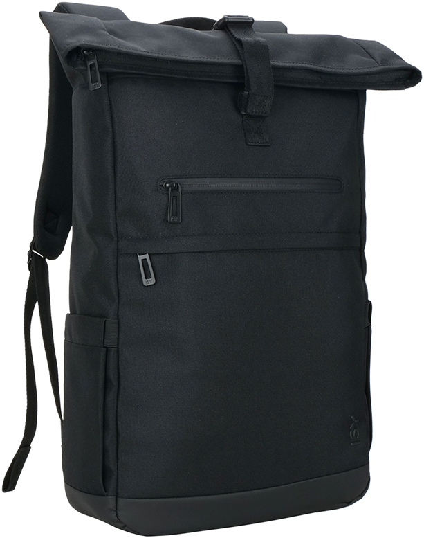 ISY RPET notebook hátizsák, 15,6", újrahasznosított alapanyag, fekete (IBP-1000)