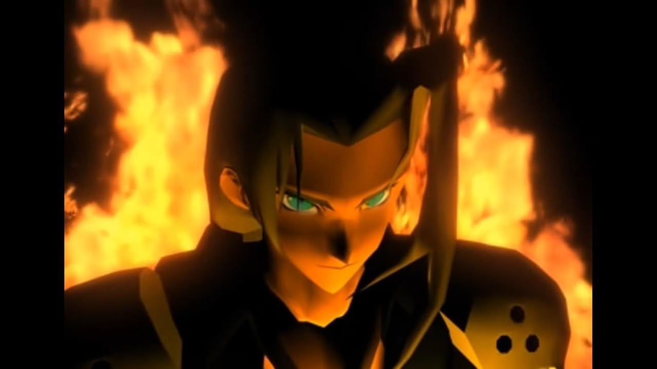 Un hombre con cabello largo y negro frente al fuego.