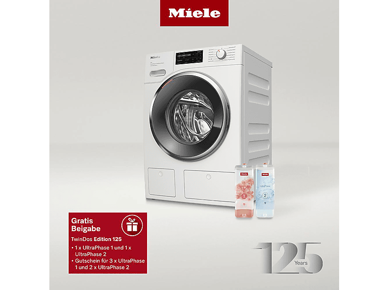MIELE WWB680 WCS 125 Edition W1 White Waschmaschine (8 kg, 1400 U/Min., A, Flusenfilter, Fremdkörperfilter)