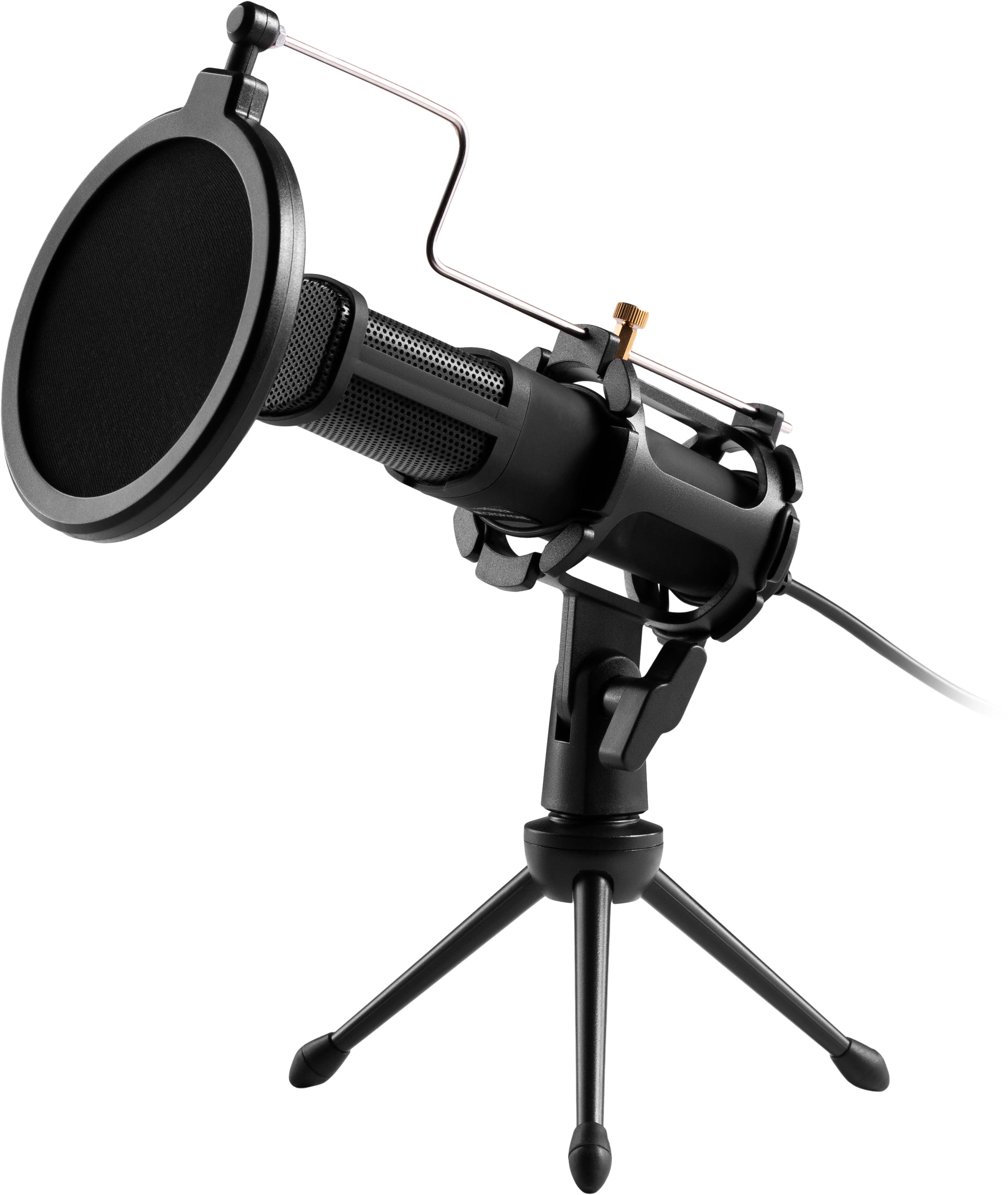 ISY Asztali streamer mikrofon, USB, tripod állvány, fekete (IMI-2500)