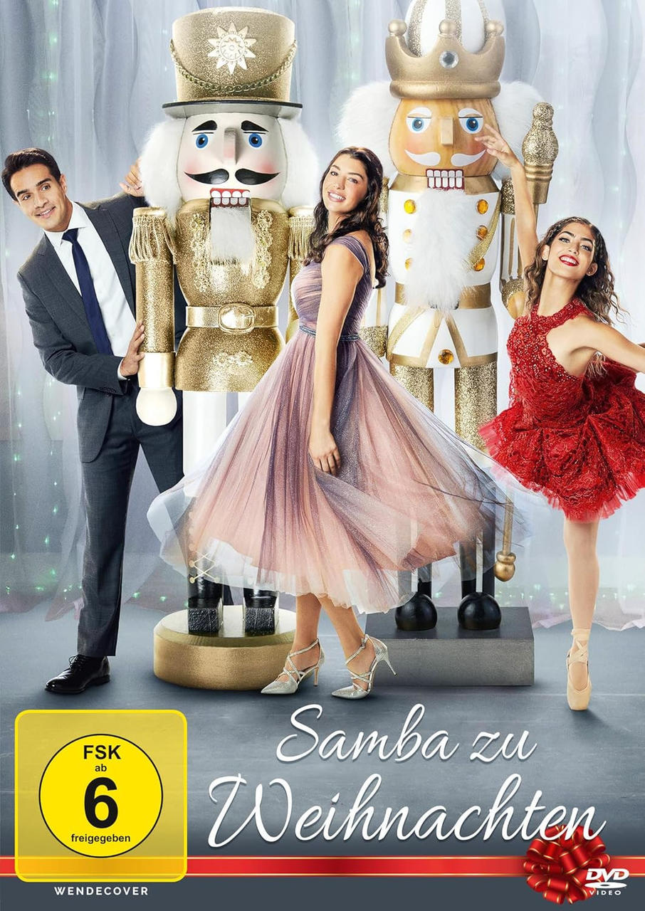 Filmposter mit einem Paar und zwei Spielzeugsoldaten. Titel ist Samba zu Weihnachten (Samba für Weihnachten).