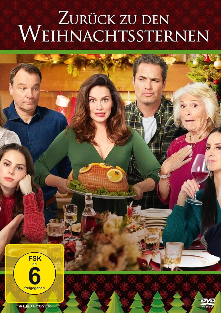 Filmcover: Eine Gruppe von Menschen an einem Weihnachtsessenstisch, der Titel ist auf Deutsch.