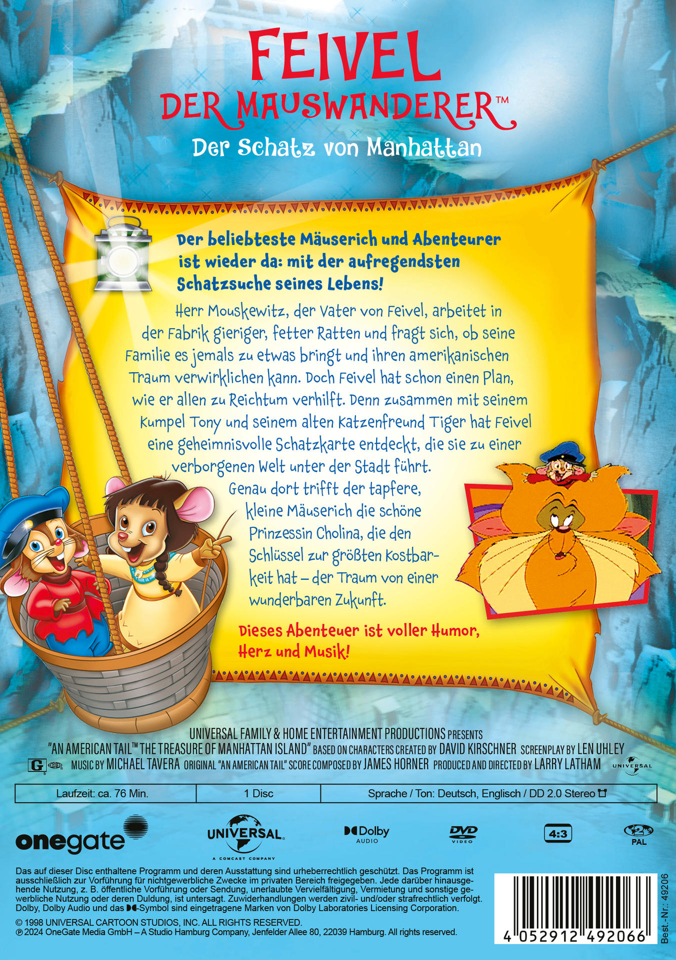 Zeichentrickfilm-Cover mit Figuren und Text.