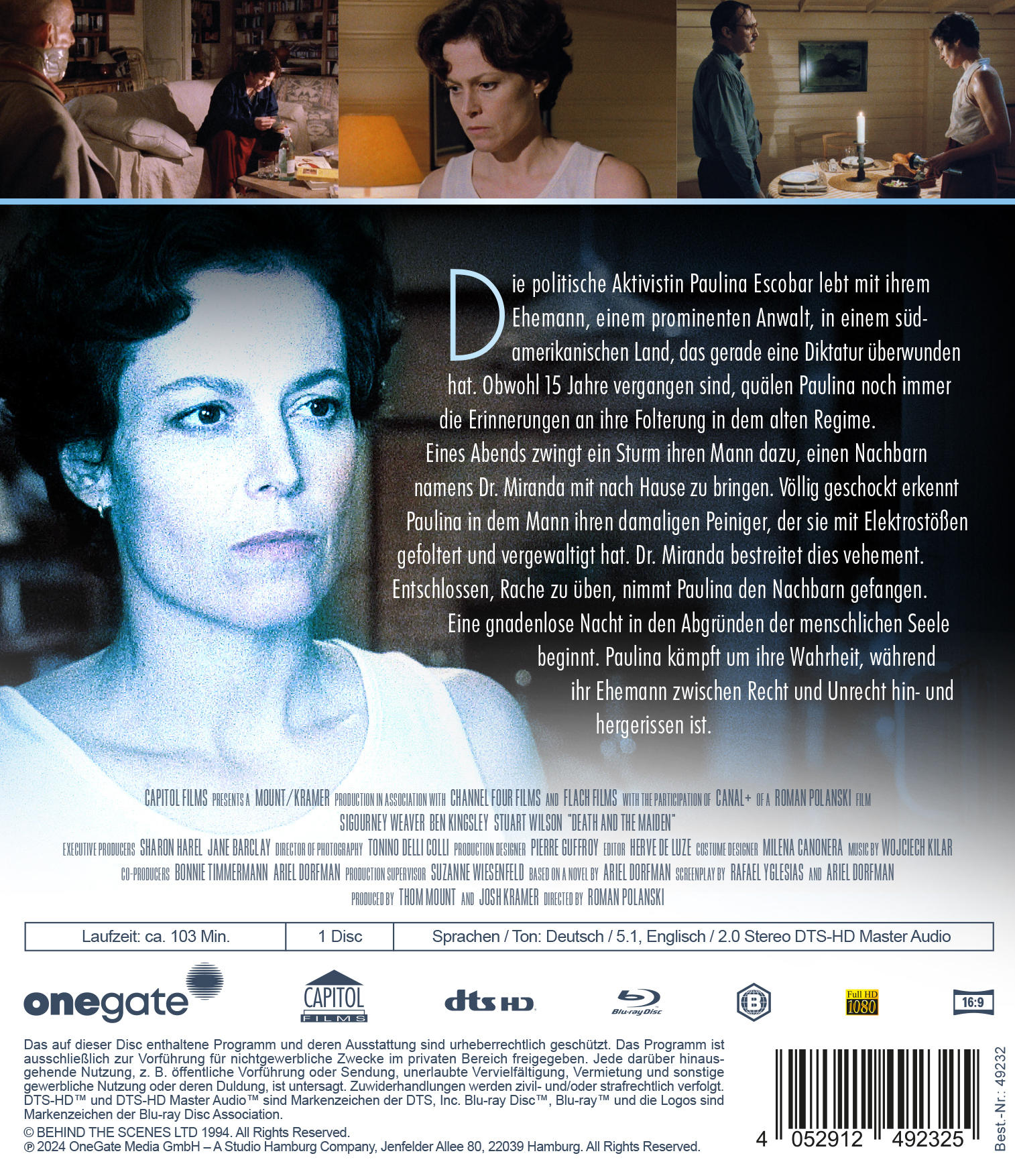 Ein Filmcover mit einer Frau und Text in mehreren Sprachen.