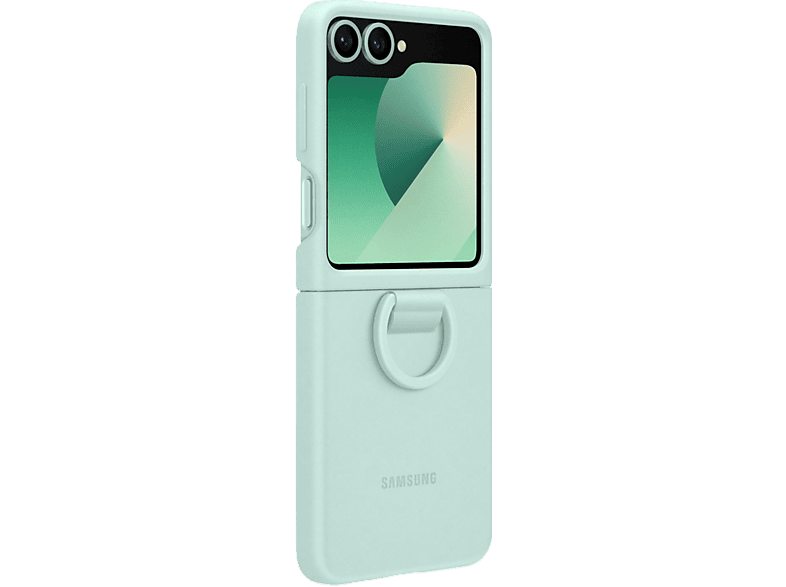Coque en silicone Samsung avec anneau pour Galaxy Z Flip6 Menthe