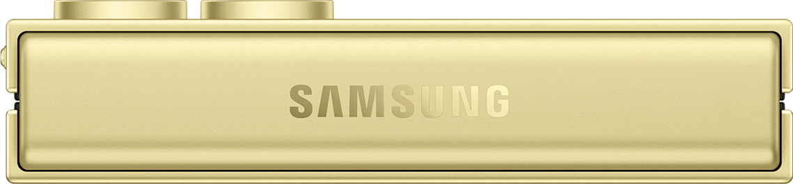 Un appareil doré avec le mot SAMSUNG en majuscules gravé dessus.