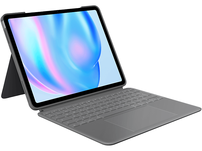 Logitech Combo Touch iPad Air 13'', Retroiluminación, Smart Connector, Teclado extraíble, Accesos directos, 4 modos de uso, Gris