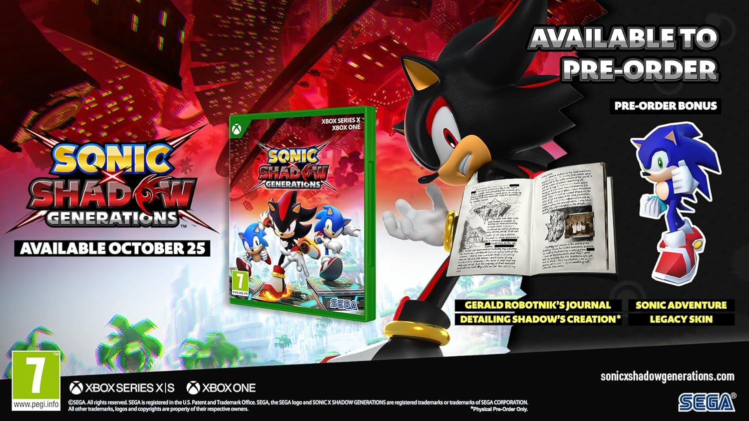 Promotion du jeu Sonic the Hedgehog avec le jeu, Sonic et Shadow.