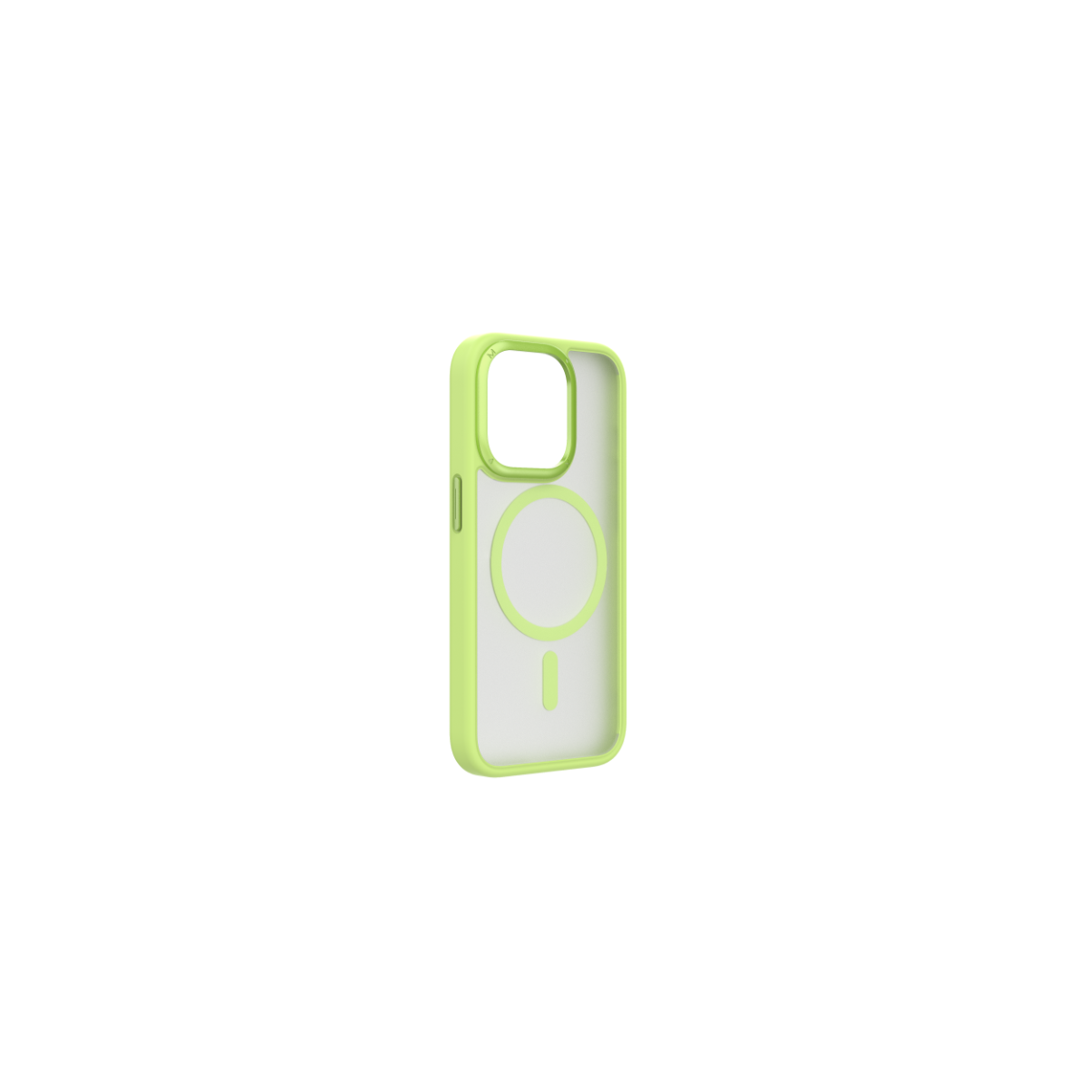Siyah arka planda beyaz iç kısma sahip limon yeşili telefon kılıfı.