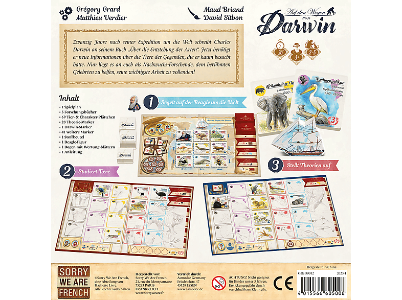 JUST ENTERTAINMENT Auf den Wegen von Darwin Brettspiel Mehrfarbig