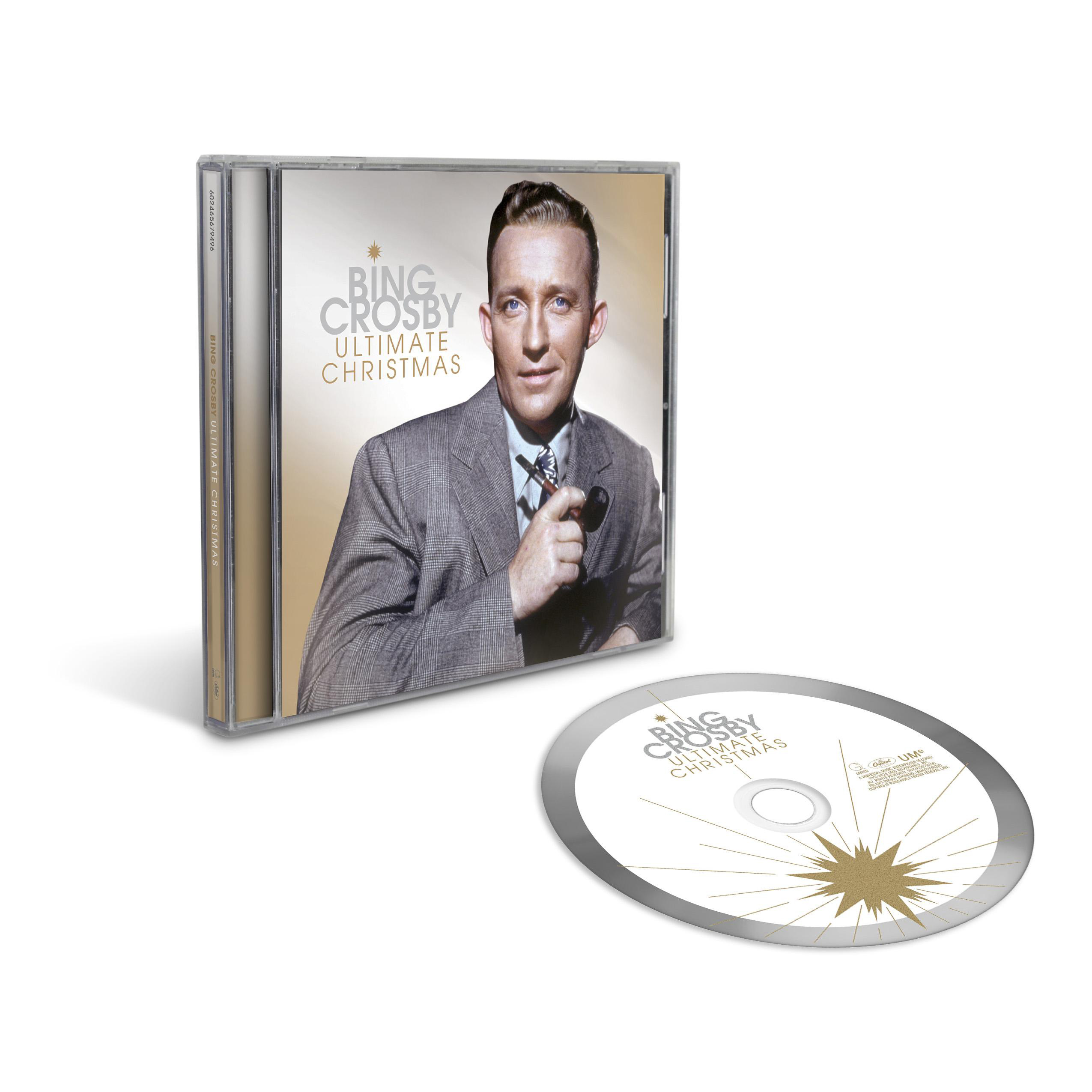 Bing Crosby Ultimate Christmas CD-Hülle und eine CD auf weißem Hintergrund.