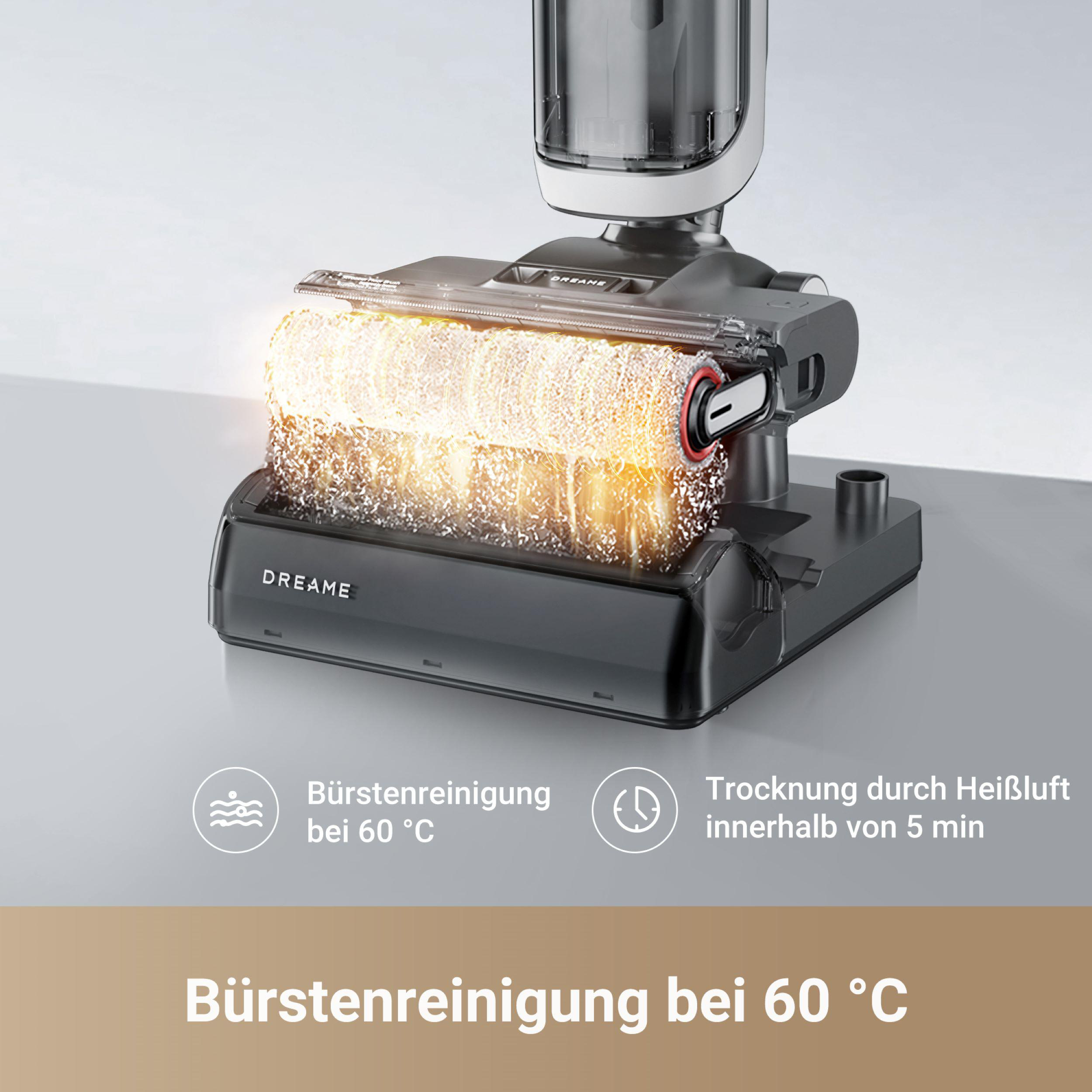 Staubsauger mit beleuchteter Walzenbürste, Reinigung bei 60°C, Trocknung in 5 Min.