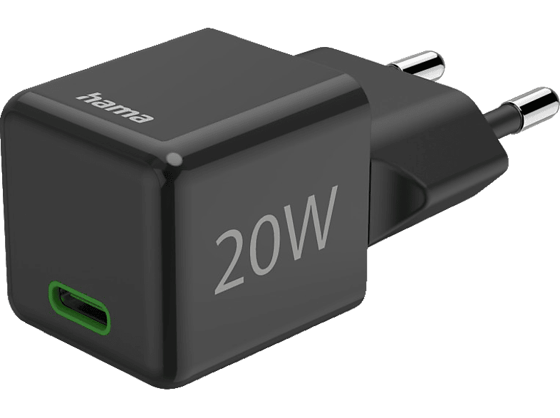 HAMA Super-Mini-Charger Schnellladegerät Apple, Schwarz