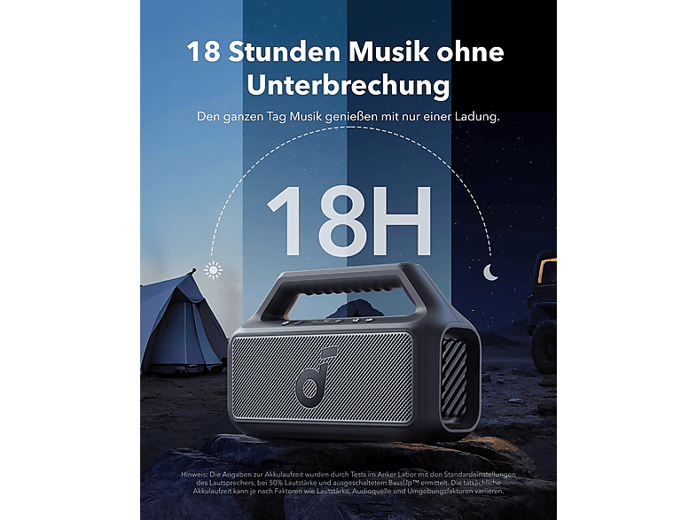 Thumbnail - SOUNDCORE BY ANKER Boom 2 SE Bluetooth Speaker, Schwarz, Wasserfest