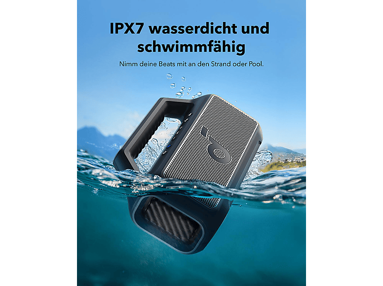 Thumbnail - SOUNDCORE BY ANKER Boom 2 SE Bluetooth Speaker, Schwarz, Wasserfest