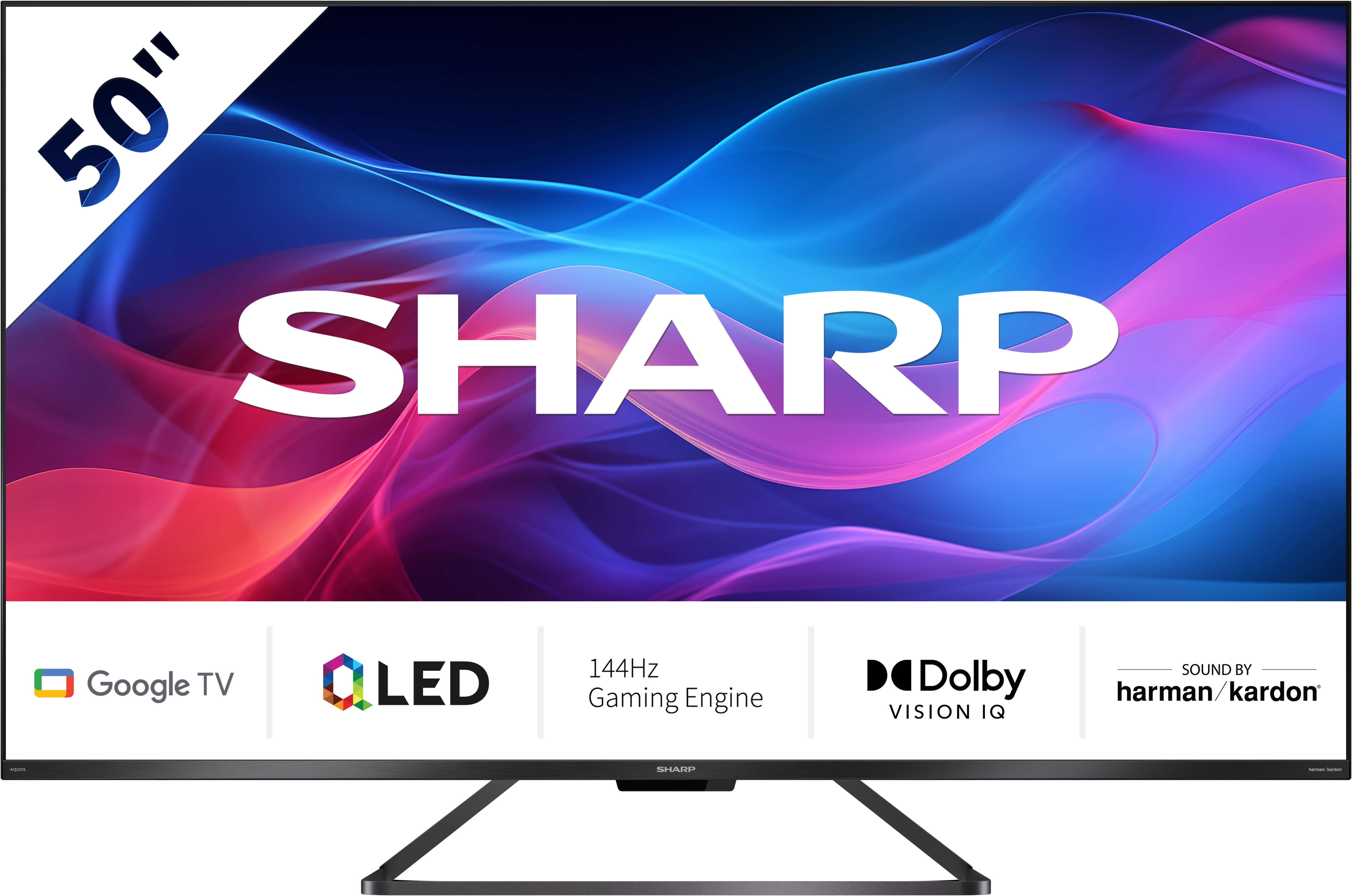 SHARP 50GR8265E 4K UHD 144Hz QLED Google TV, 126cm