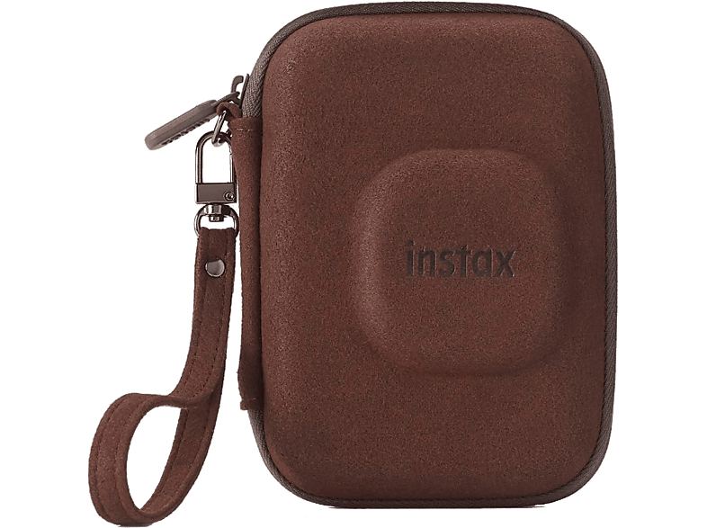 Funda cámara - Fujifilm Instax Mini Liplay Case, Terciopelo, Cierre de Cremallera, Bronze