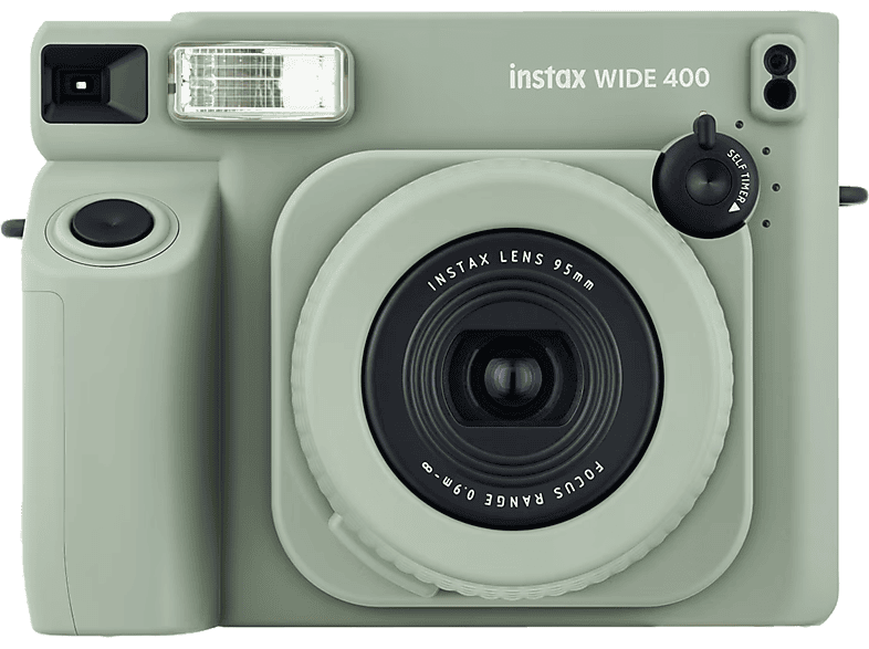 Cámara instantánea - Fujifilm Instax Wide 400, 86 mm x 108 mm, Exposición Automática, Flash, Temporizador, Verde