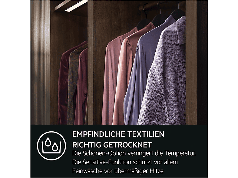 AEG TR8T75780 8000 AbsoluteCare® Wärmepumpentrockner (8,0 kg, EEK: B, 63 dB(A)), Weiß) — Foto 3 von 5