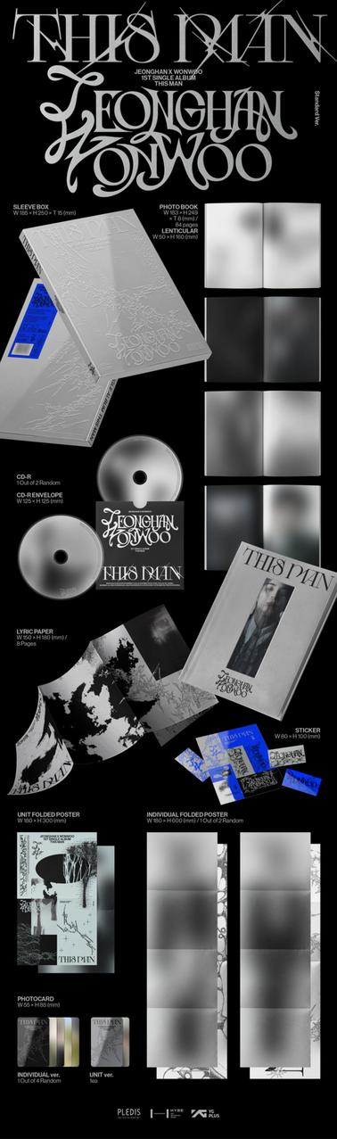 Ein K-Pop-Album-Paket mit verschiedenen Komponenten, darunter eine CD, ein Fotobuch und ein Poster.