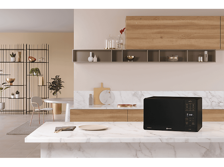 BAUKNECHT MW 49 BL, Mikrowelle (800 Watt, Grillfunktion, Heißluftfunktion & Dampffunktion)