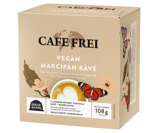 CAFE FREI Vegán Marcipán Kávé - Dolce Gusto kompatibilis kávékapszula, 9db