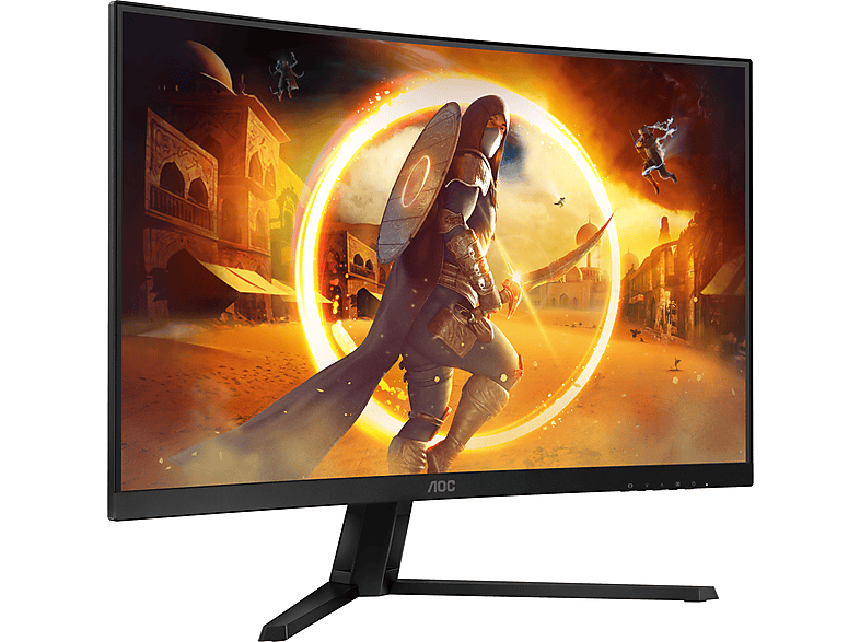 AOC CQ32G4VE 31,5 Zoll Curved Gaming Monitor, QHD, 0,5 ms Reaktionszeit, 300 cd/m², 180 Hz, Schwarz — Foto 2 von 5